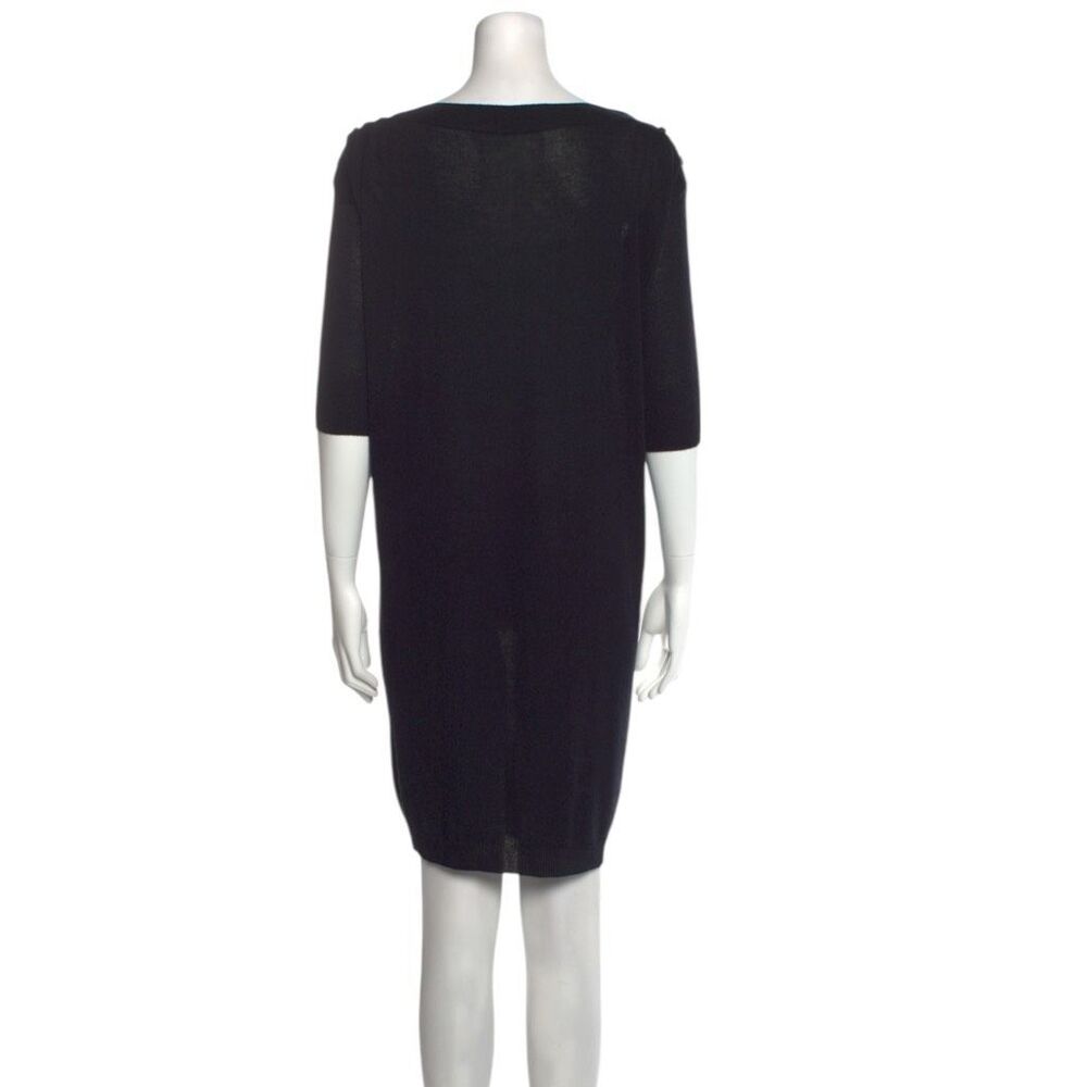 Balenciaga Black 3/4 Sleeve Bateau Neck Semi-Sheer Sz S - Picture 5 of 7